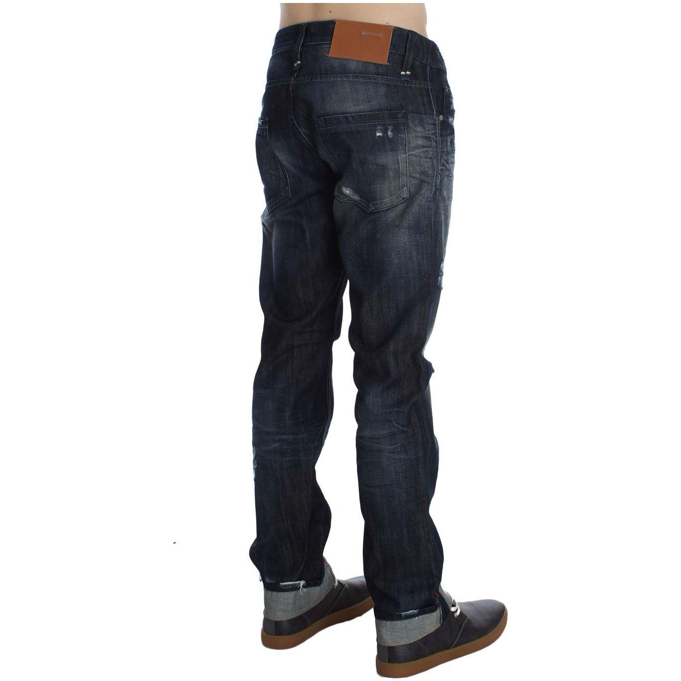 Acht Blue Cotton Regular Straight Fit Jeans