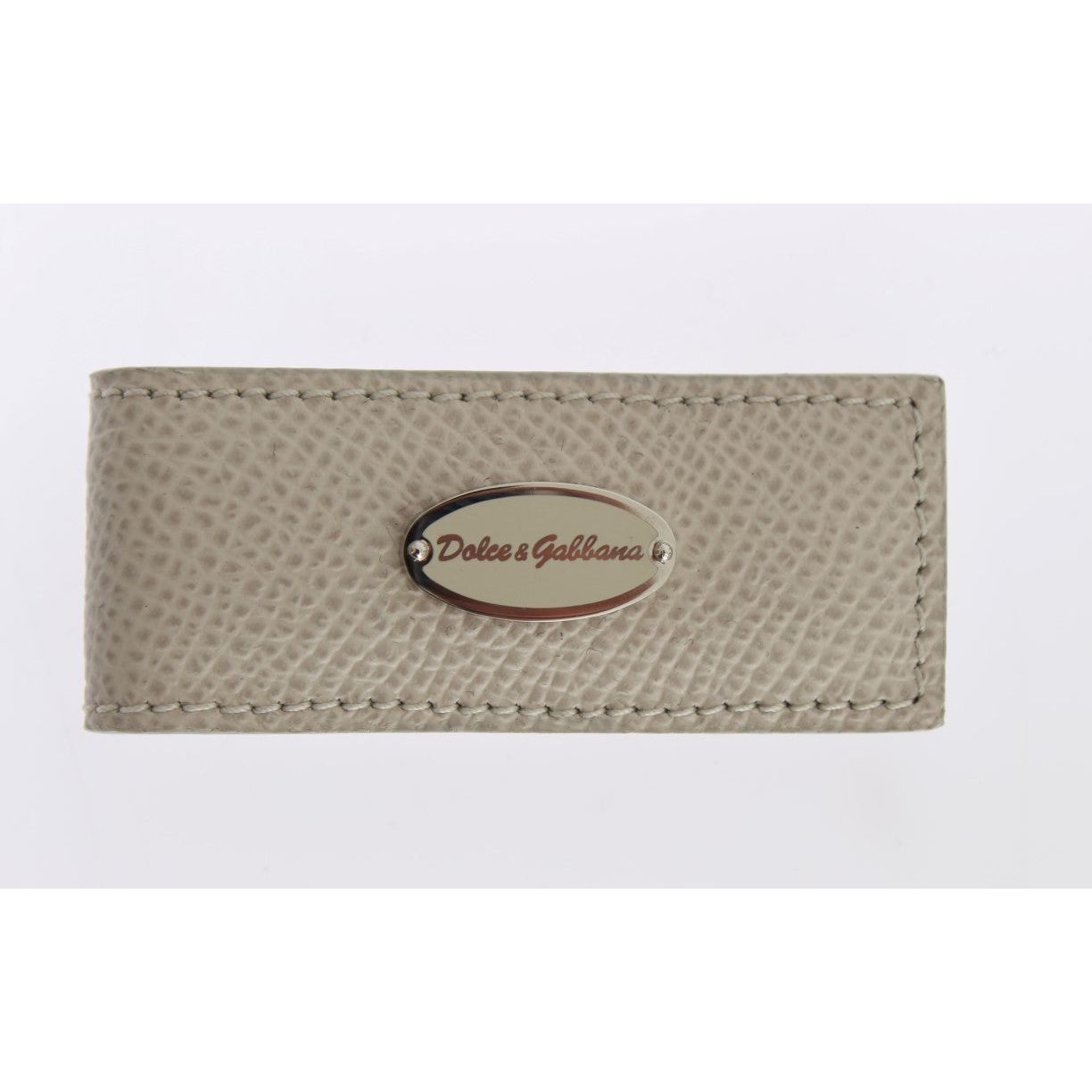 Dolce & Gabbana Elegant Beige Leather Money Clip Money Clip Dolce & Gabbana