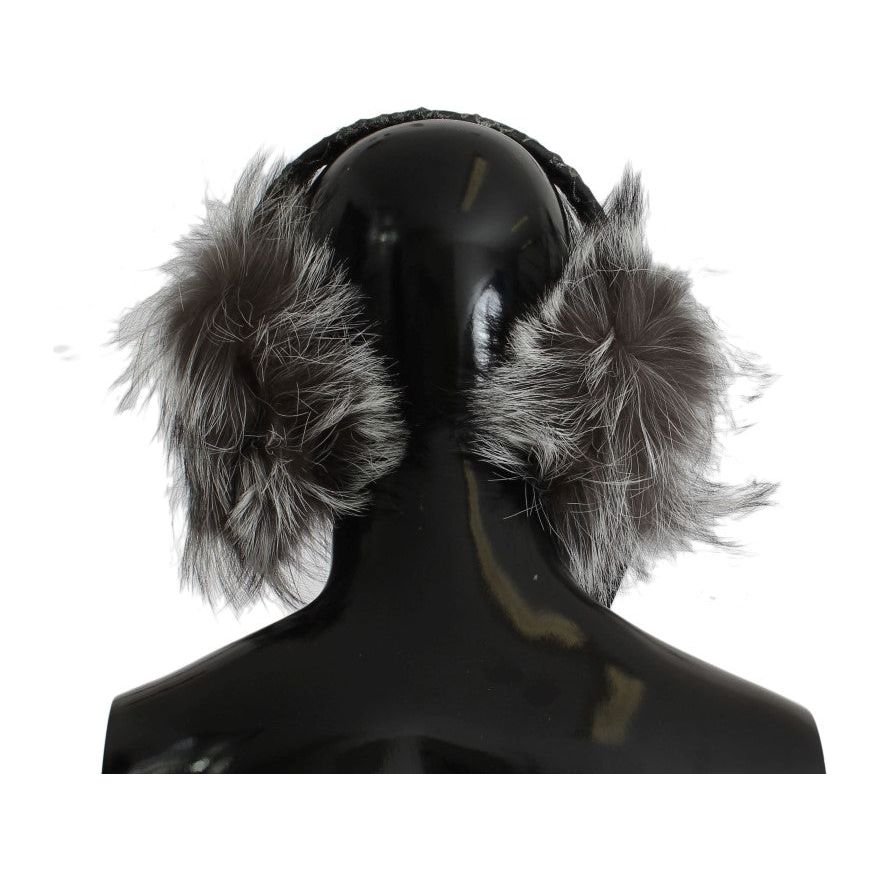 Dolce & Gabbana Elegant Fur and Crystal Ear Muffs Ear Muffs Dolce & Gabbana