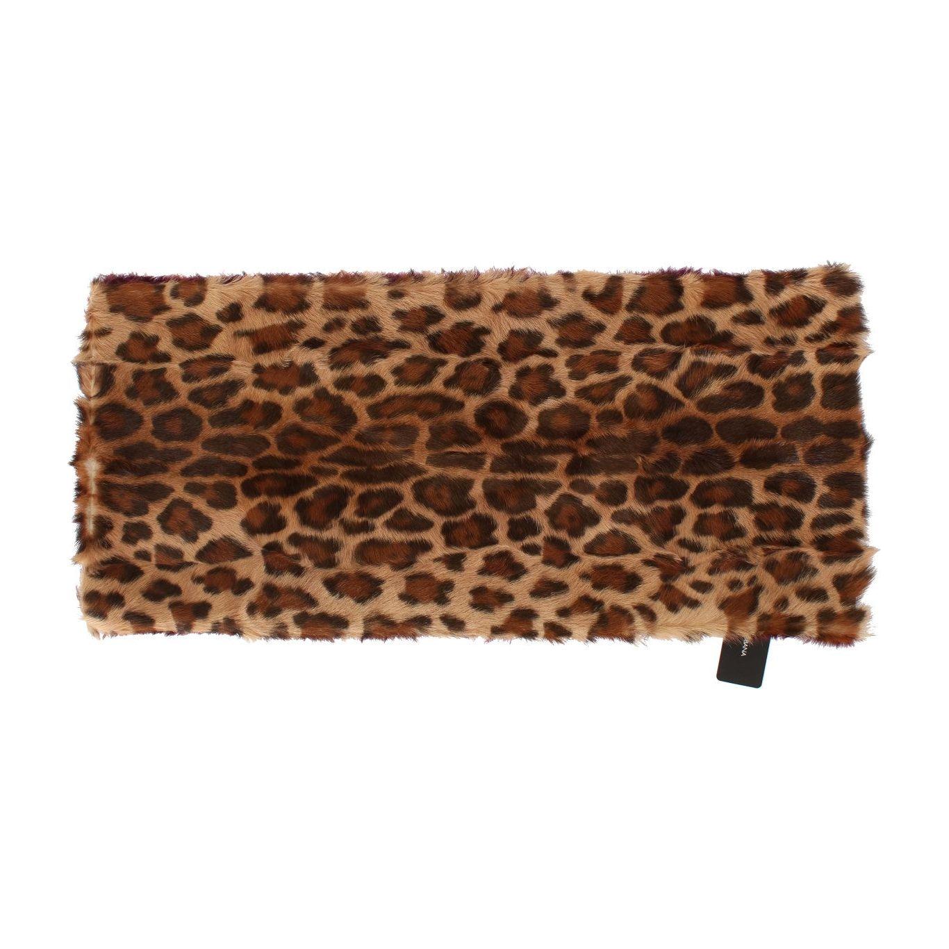 Dolce & Gabbana Exquisite Leopard Print Lambskin Fur Scarf Dolce & Gabbana