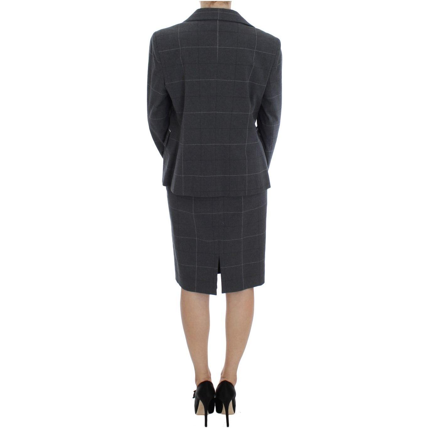 BENCIVENGA Gray Stretch Sheath Dress Suit Set