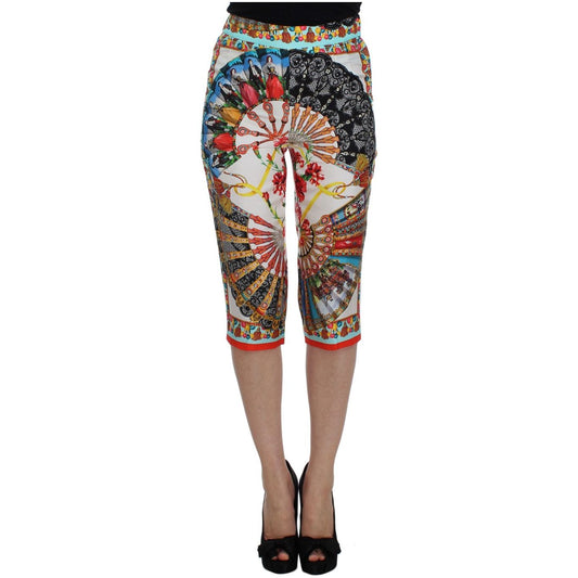 Dolce & Gabbana Multicolor Majolica Silk Capri Pants Dolce & Gabbana