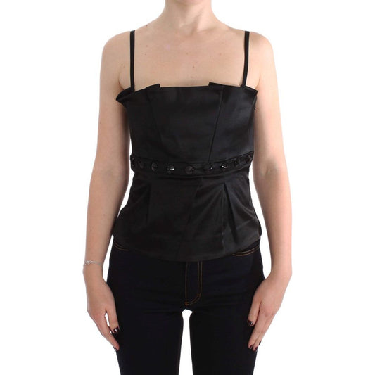 Exte Elegant Black Evening Cami Top Top Blouse Exte