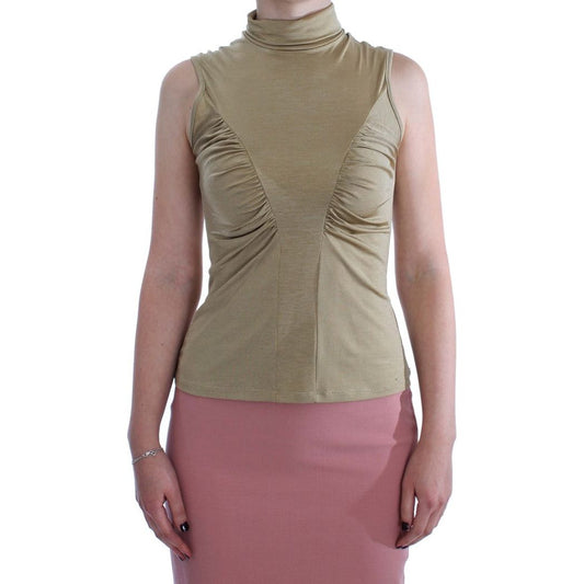 Glamorous Gold Turtleneck Vest Top