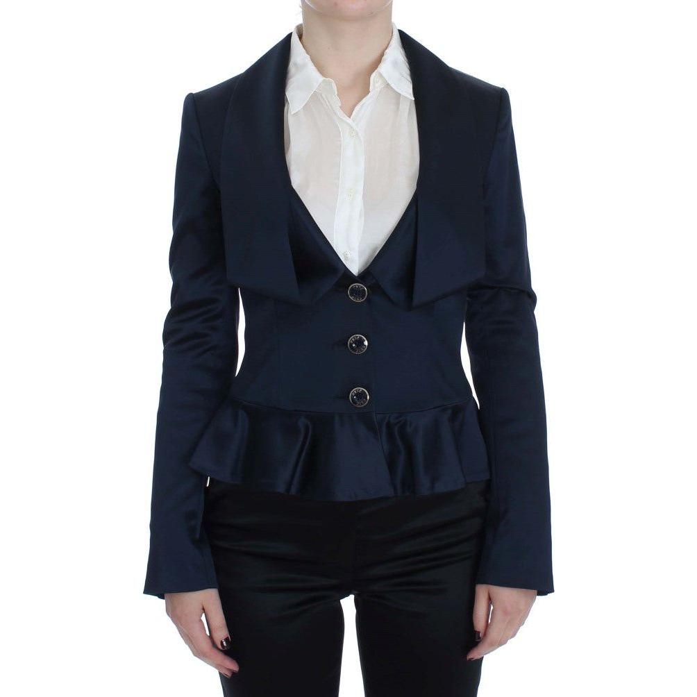 Exte Blue Three Button Single Breasted Blazer Jacket