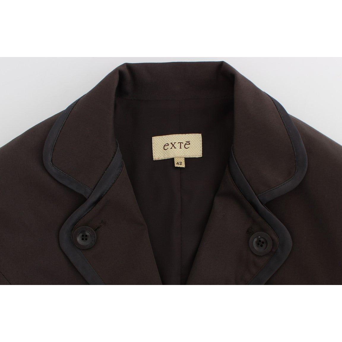 Exte Brown Stretch Two Button Suit