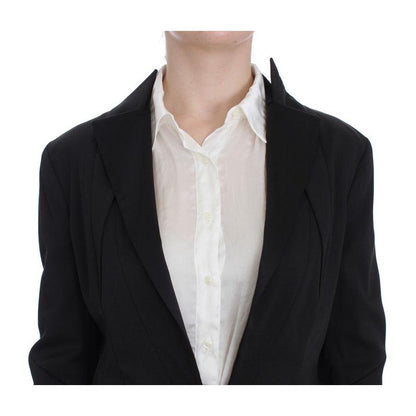 Exte Black Stretch Single Breasted Blazer Jacket