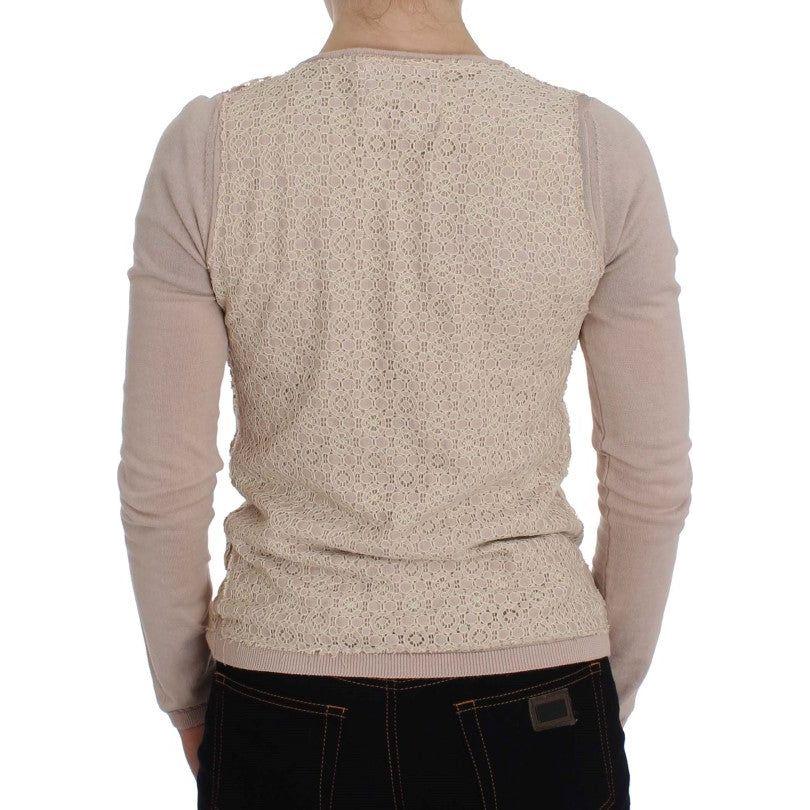 PINK MEMORIES Pink Floral Lace Wrap Sweater