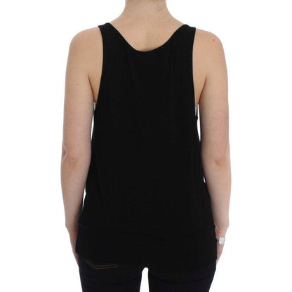 PLEIN SUD Black Stretch Sleeveless Blouse