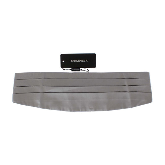 Elegant Silver Silk Cummerbund