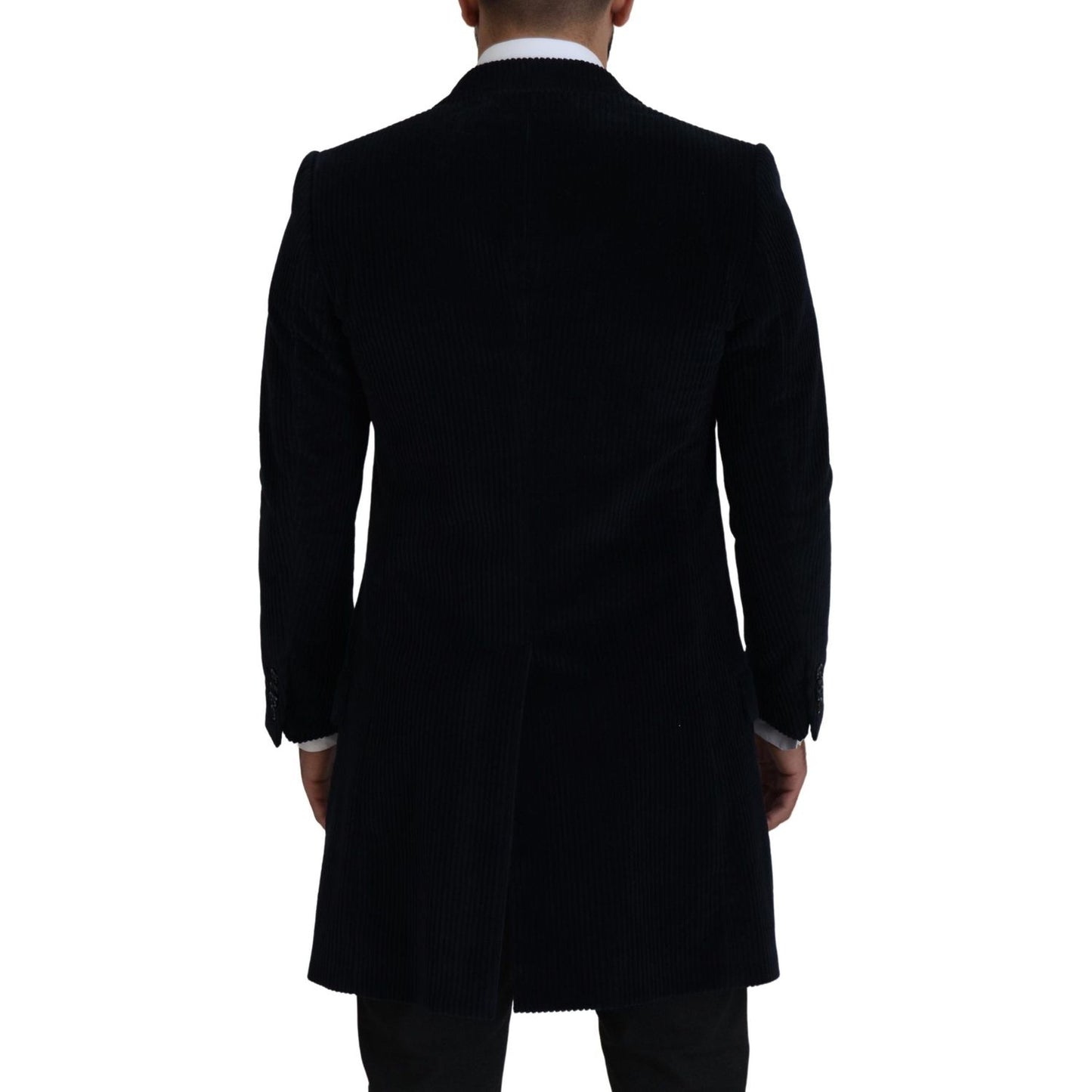 Dolce & Gabbana Black Cotton Cardigan Long Coat Men Jacket
