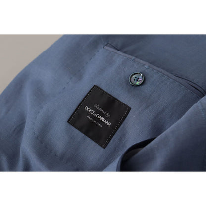 Dolce & Gabbana Blue Single Breasted Logo Blazer Jacket