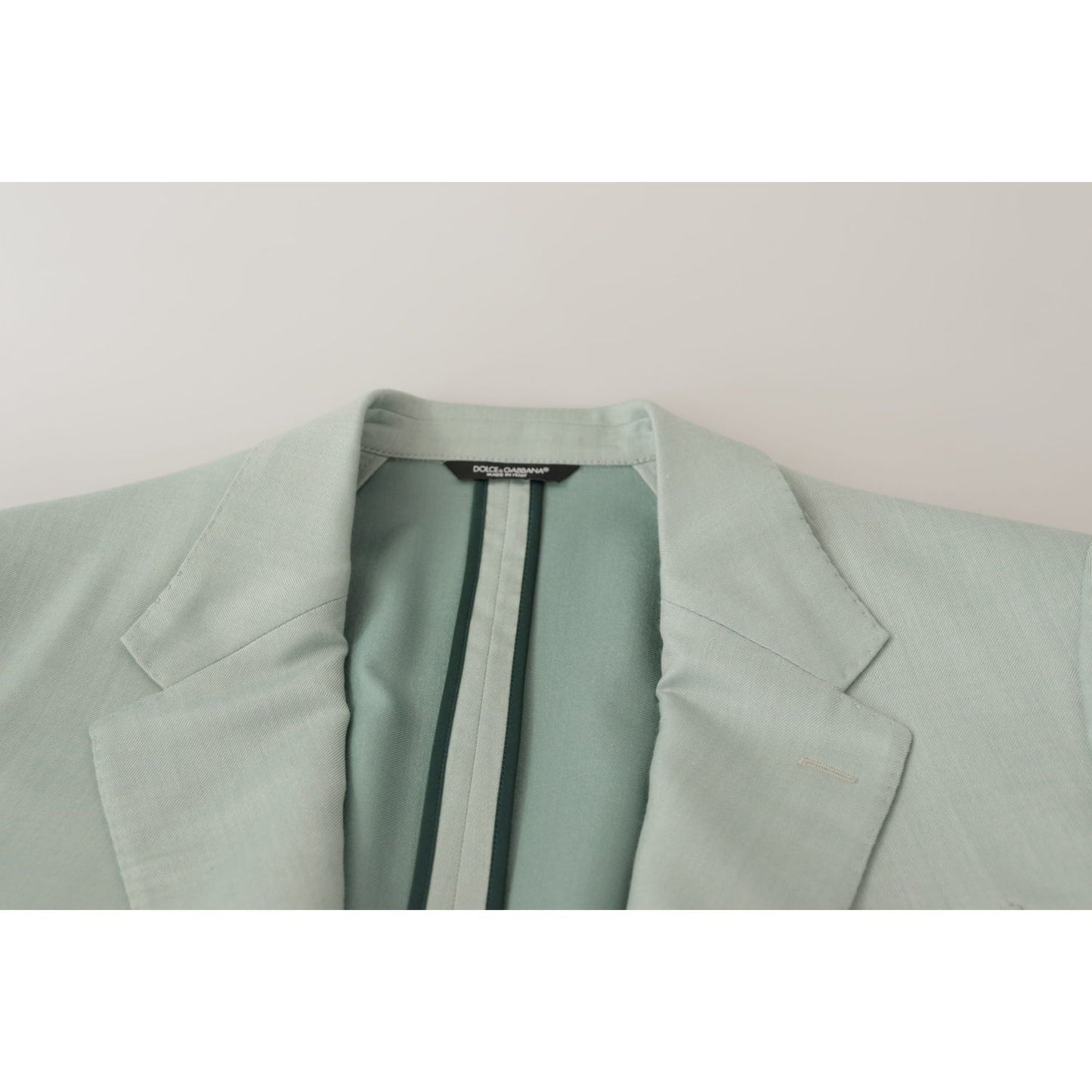 Dolce & Gabbana Elegant Mint Green Silk-Cashmere Blazer Dolce & Gabbana