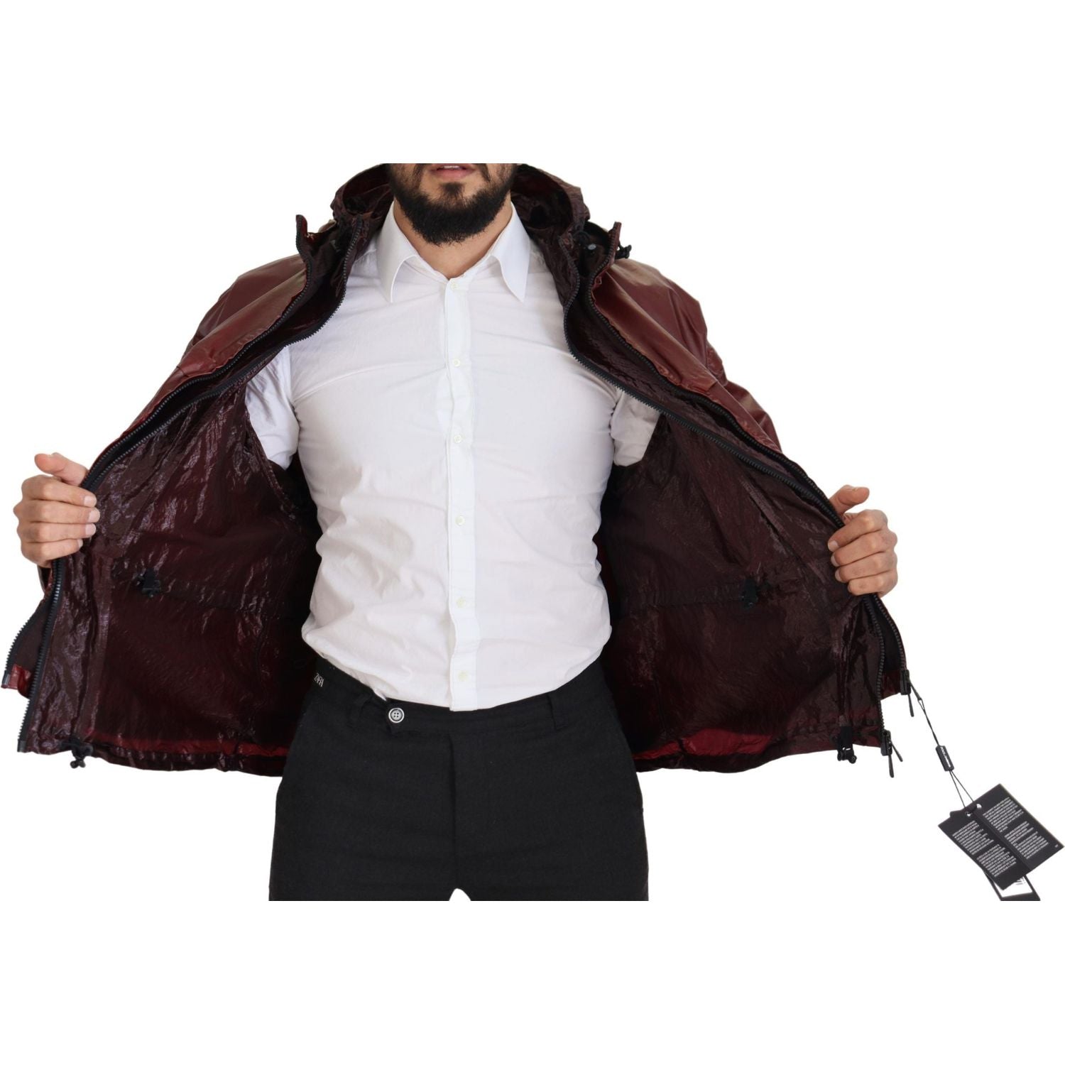 Dolce & Gabbana Bordeaux Cotton Hooded Full Zip Jacket