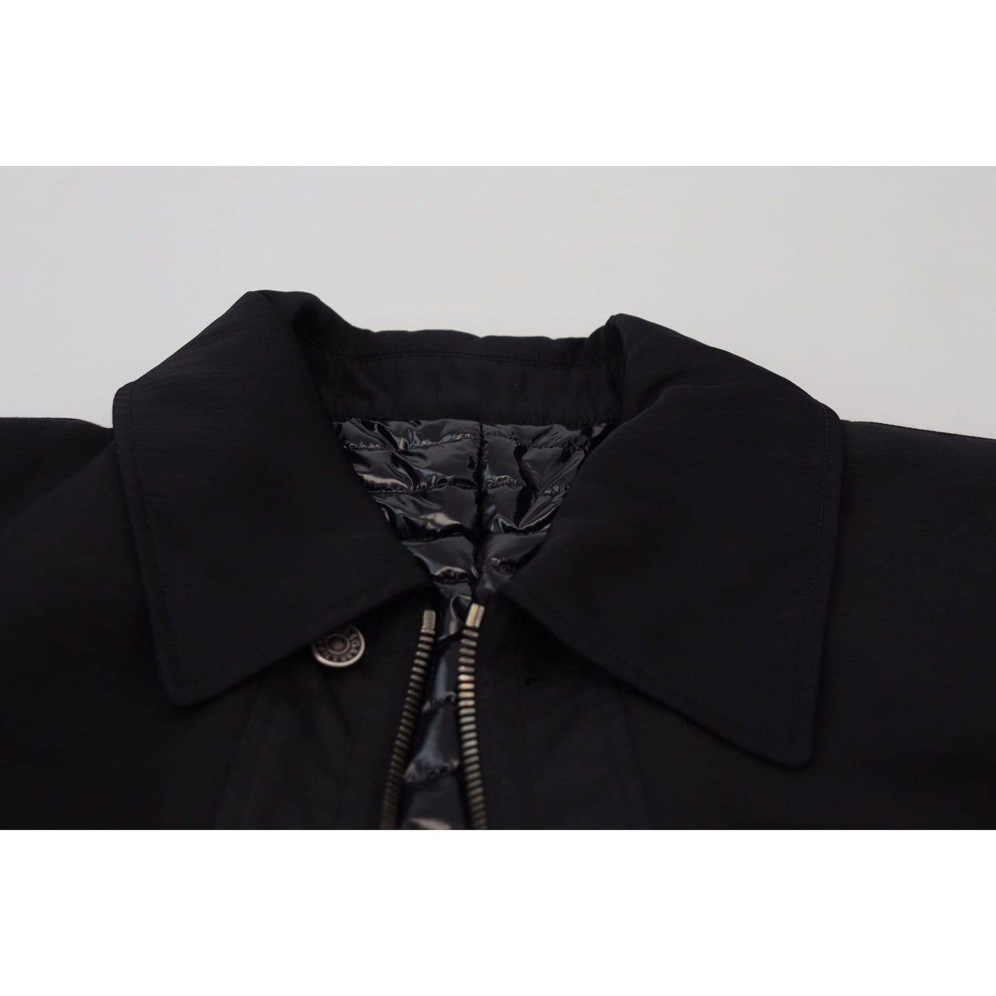 Dolce & Gabbana Elegant Full Zip Black Wool Blend Jacket Dolce & Gabbana