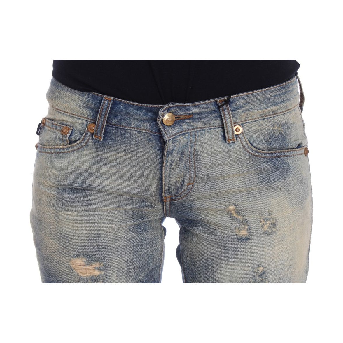 Cavalli Elegant Slim Bootcut Blue Jeans Cavalli