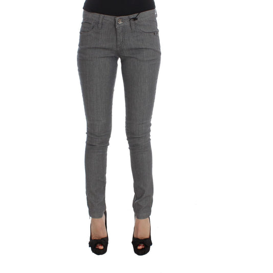 Costume National Chic Gray Slim-Fit Designer Jeans Costume National