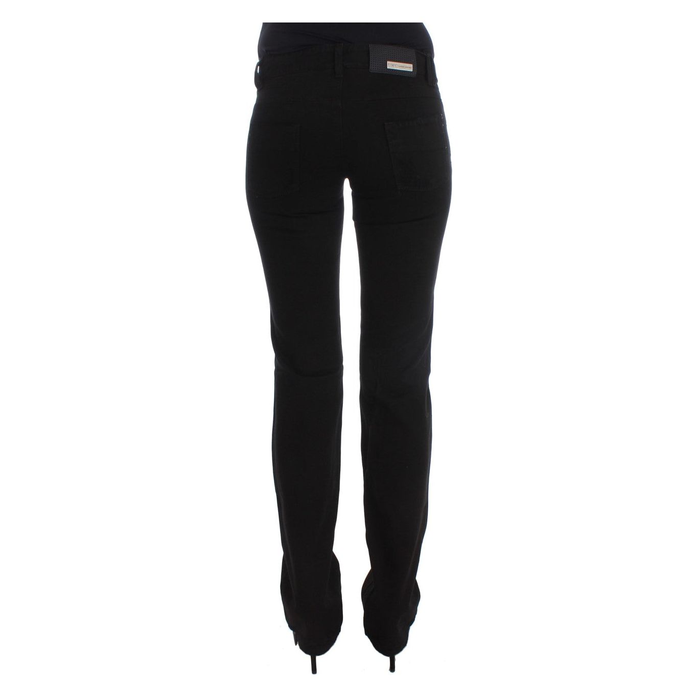 Costume National Chic Black Slim Fit Zippered Cotton Jeans Jeans & Pants Costume National