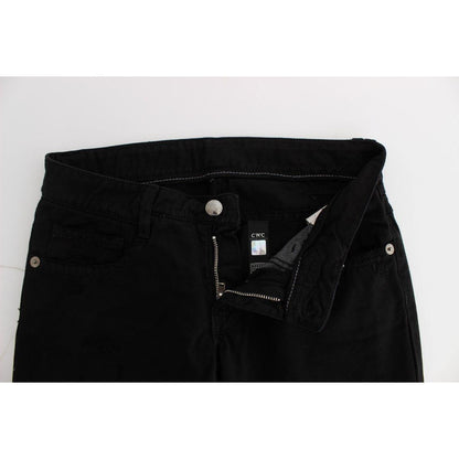 Costume National Black Cotton Slim Fit Bootcut Jeans