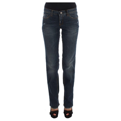 Costume National Blue Cotton Blend Bootcut Jeans