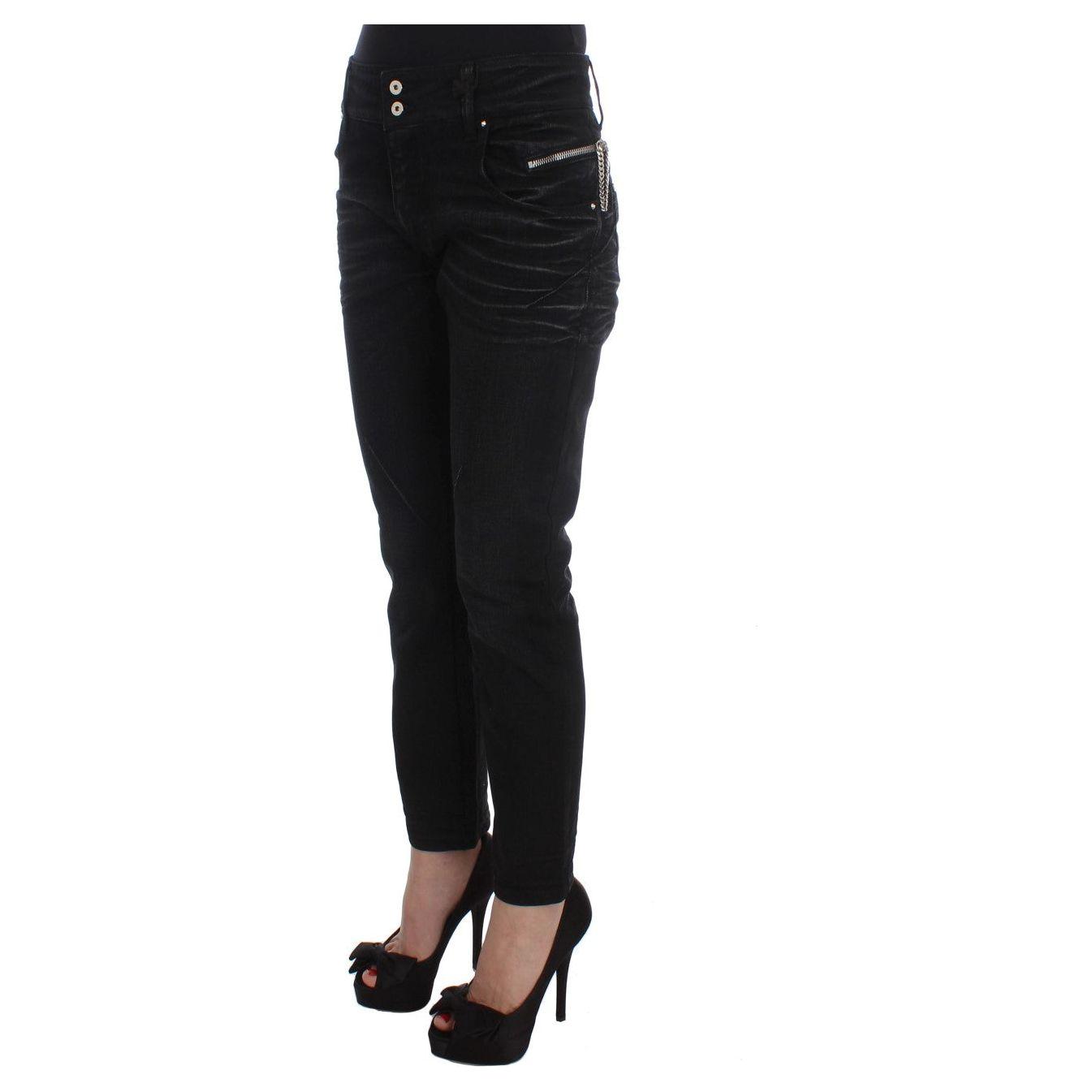 Costume National Black Cotton Slouchy Slims Fit Jeans