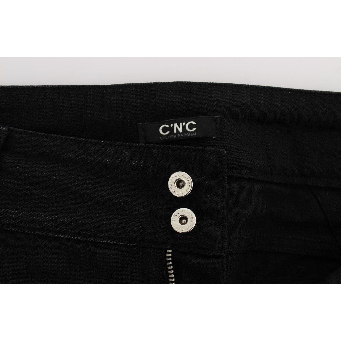 Costume National Black Cotton Slouchy Slims Fit Jeans