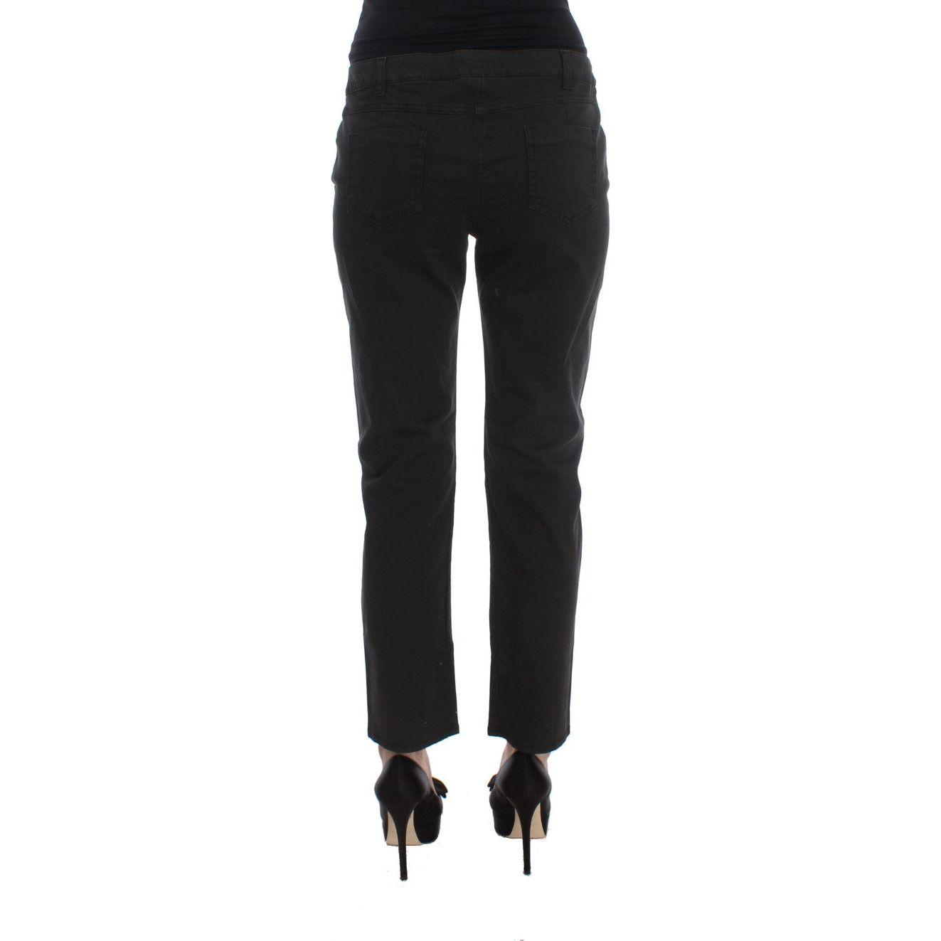 Costume National Black Cotton Capri Cropped Denim Jeans