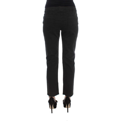 Costume National Black Cotton Capri Cropped Denim Jeans