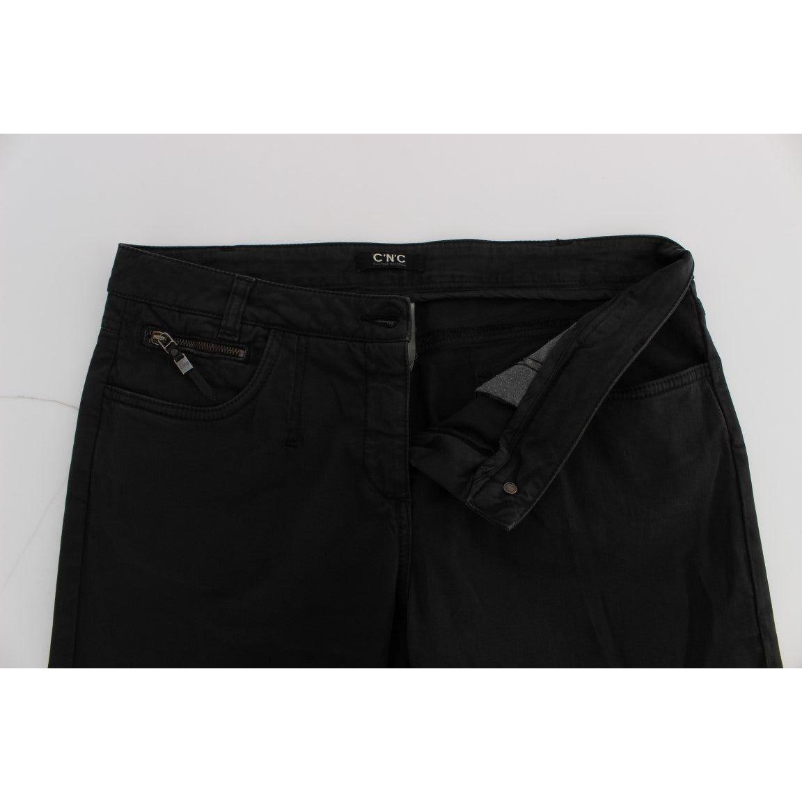 Costume National Black Cotton Capri Cropped Denim Jeans