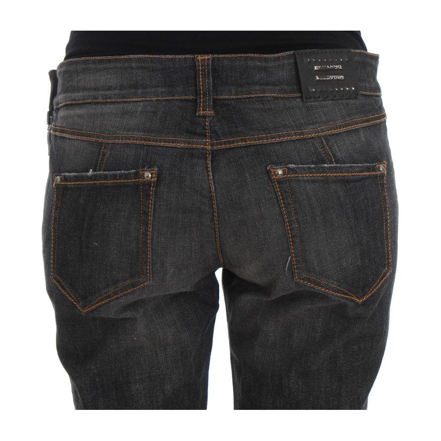 Ermanno Scervino Gray Cotton Slim Fit Denim Jeans