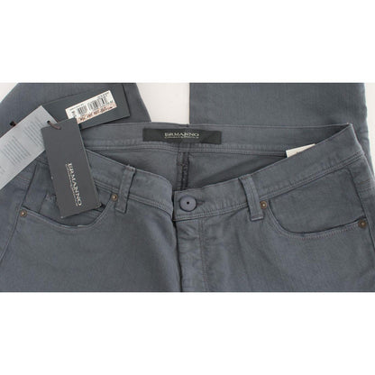 Ermanno Scervino Blue Cotton Blend Slim Fit Bootcut Jeans
