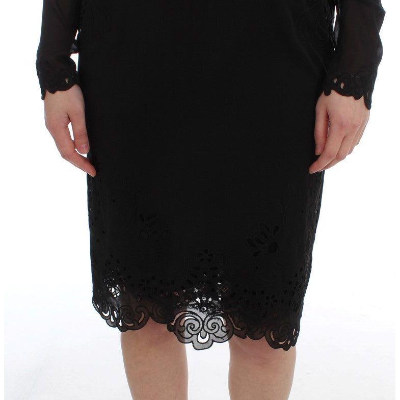 Dolce & Gabbana Black Silk Stretch Sheath Dress