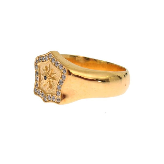 Elegant Men's Gold Plated Silver Ring