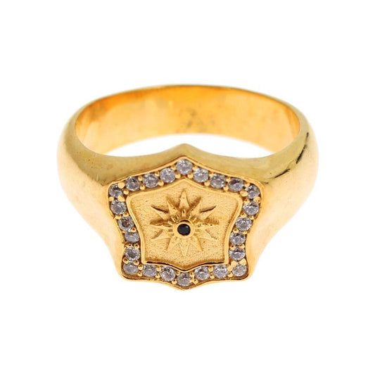 Nialaya Elegant Men's Gold Plated Silver Ring Ring Nialaya