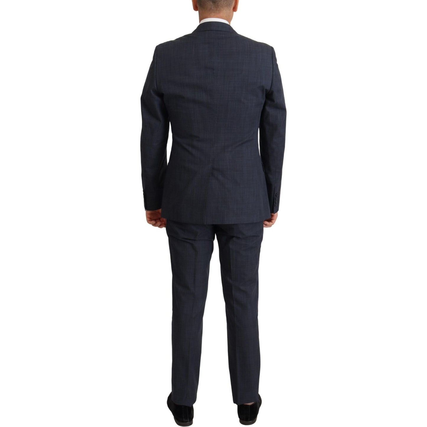 Dolce & Gabbana Elegant Dark Blue Cotton Three Piece Martini Suit Suit Dolce & Gabbana