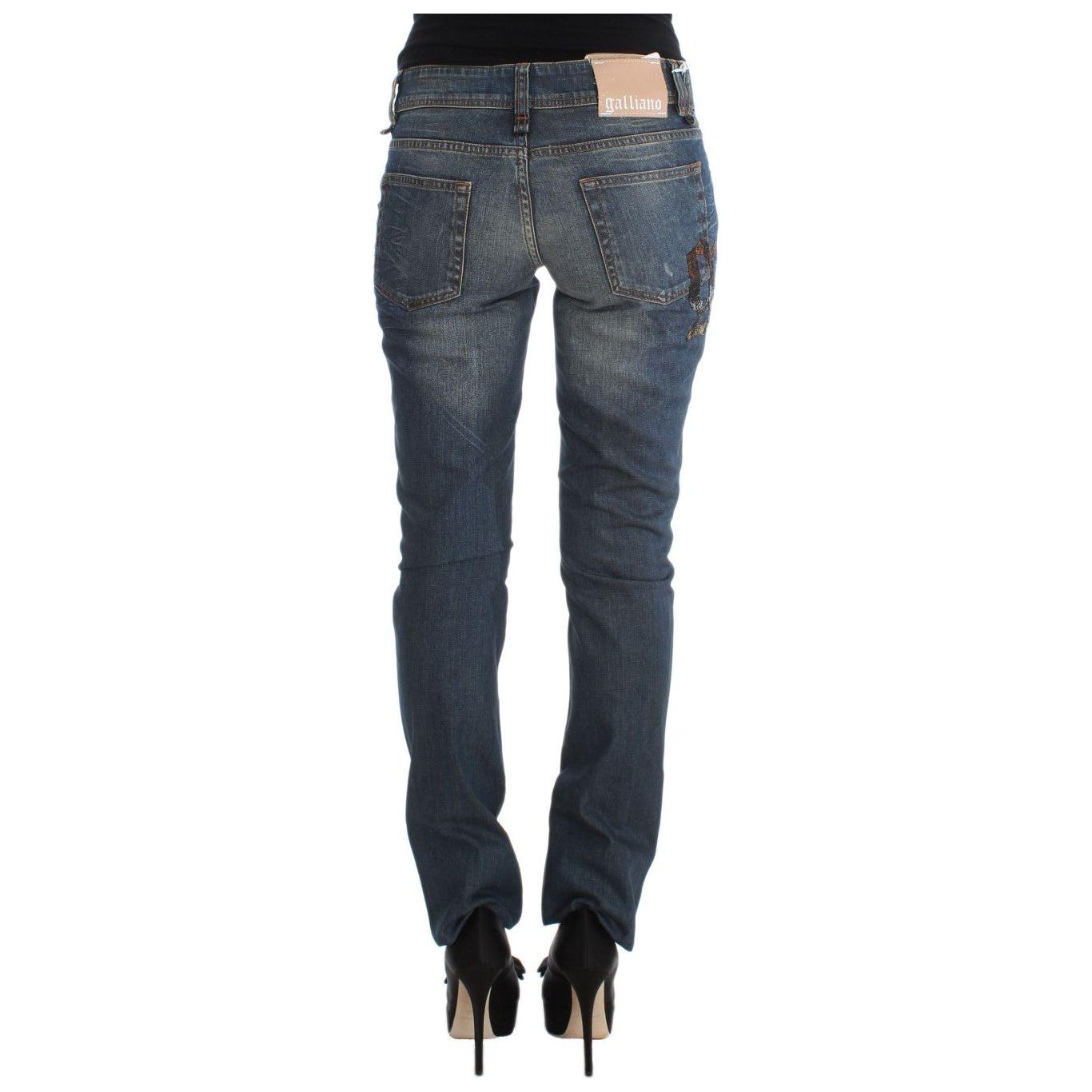 John Galliano Chic Slim Fit Blue Jeans John Galliano