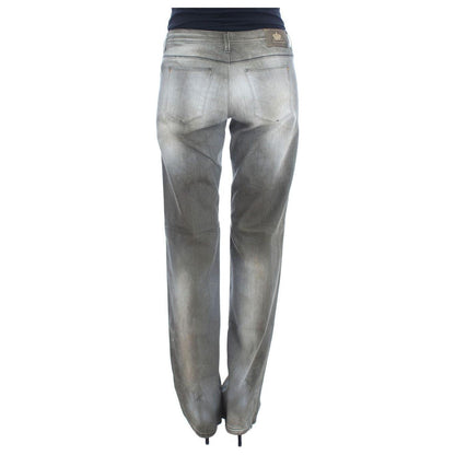 Ermanno Scervino Gray Cotton Blend Loose Fit Boyfriend Jeans