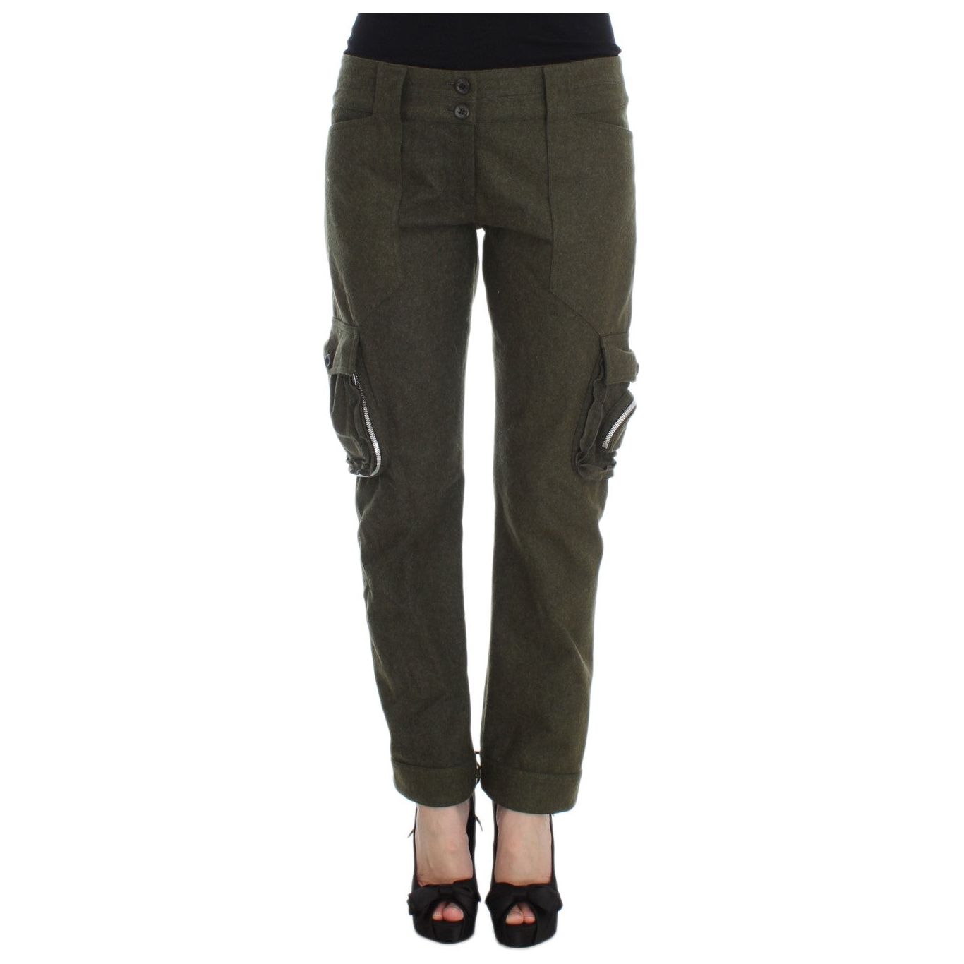 Ermanno Scervino Chic Green Cargo Pants for Effortless Style Ermanno Scervino