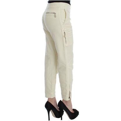 Ermanno Scervino Beige Cotton Capri Cropped Cargo Pants Jeans & Pants