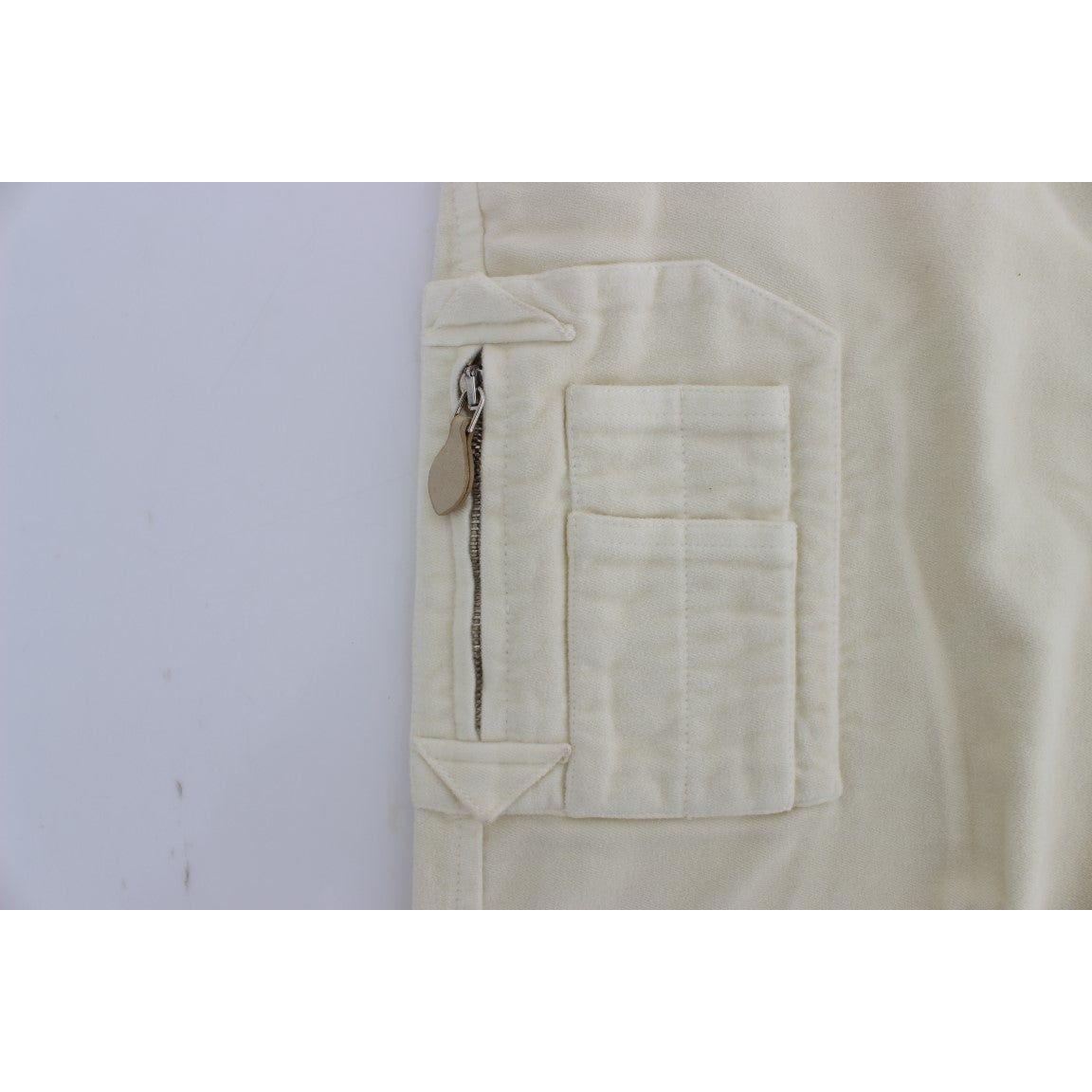 Ermanno Scervino Beige Cotton Capri Cropped Cargo Pants Jeans & Pants