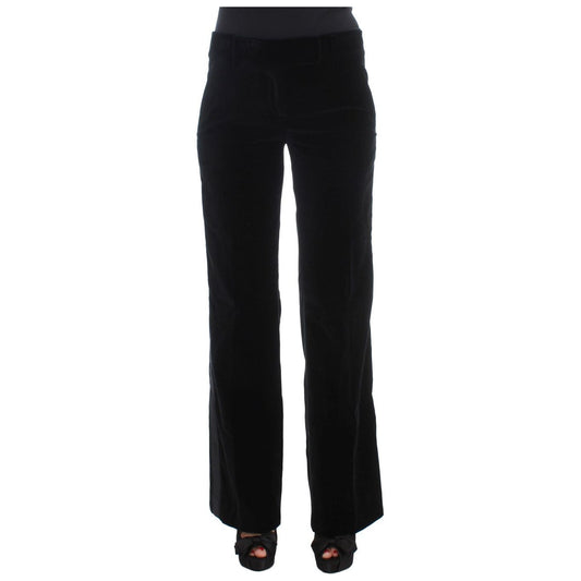 Ermanno Scervino Elegant Black Wide Leg Silk Blend Pants Jeans & Pants Ermanno Scervino