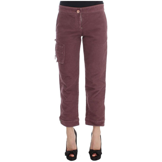 Chic Bordeaux Capri Cropped Cargo Pants