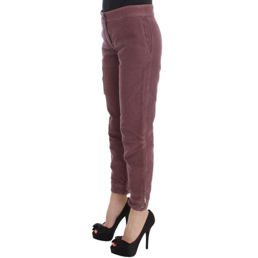 Chic Bordeaux Capri Cropped Cargo Pants