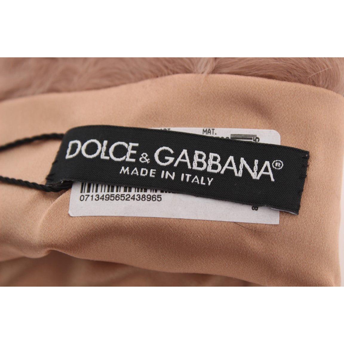 Dolce & Gabbana Elegant Beige Suede Elbow-Length Gloves Dolce & Gabbana