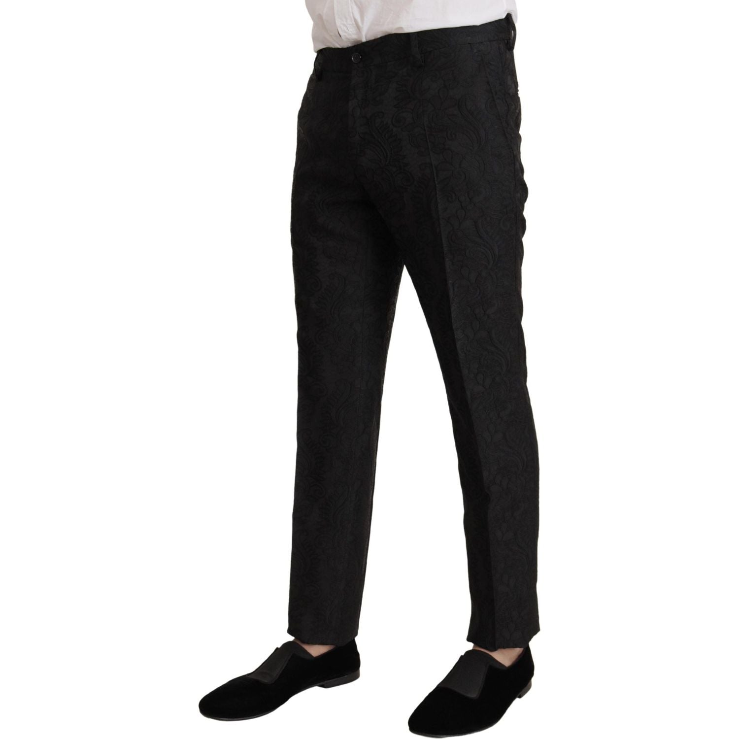 Dolce & Gabbana Black Brocade Formal 2 Piece MARTINI Suit