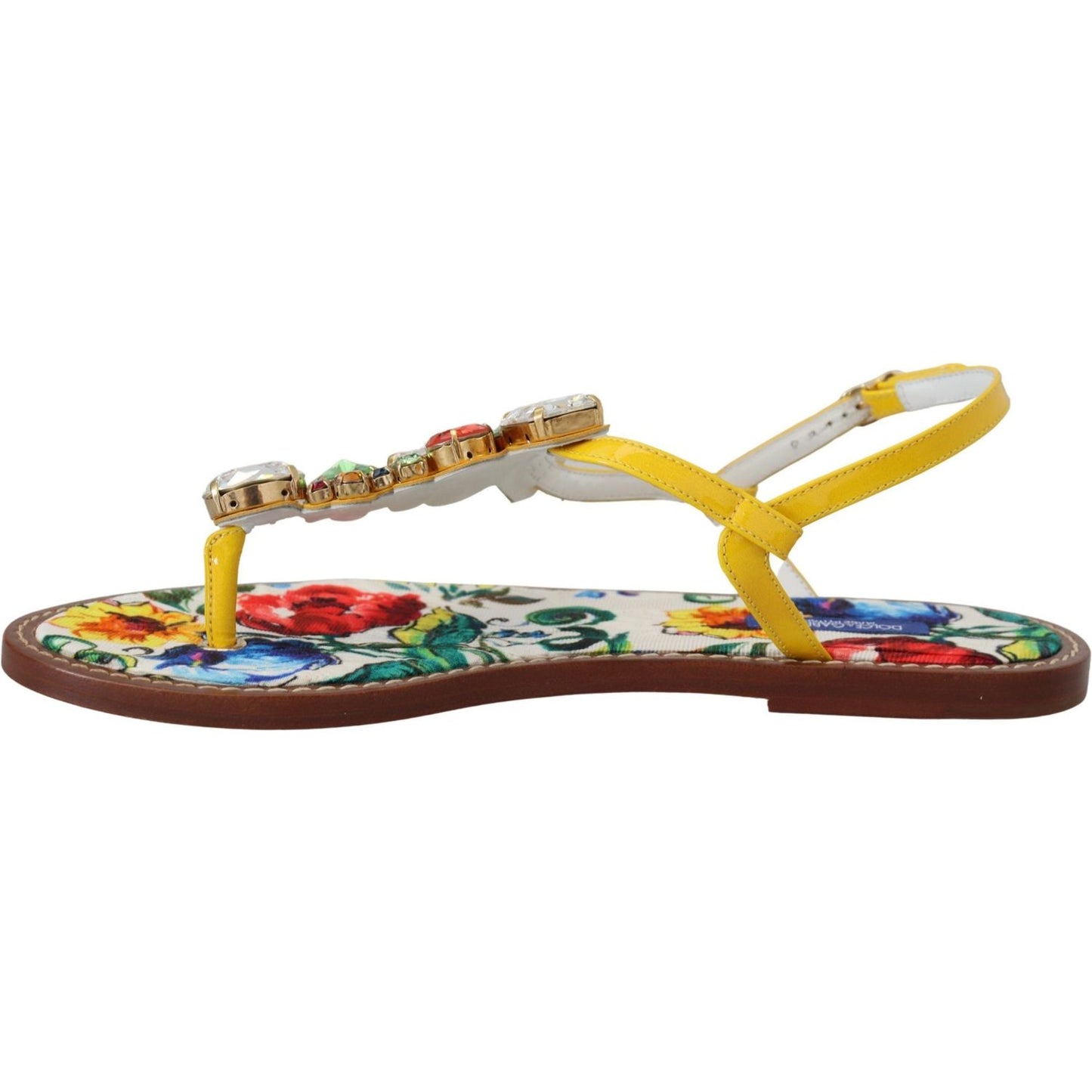 Dolce & Gabbana Majolica Crystal Embellished Leather Sandals Dolce & Gabbana