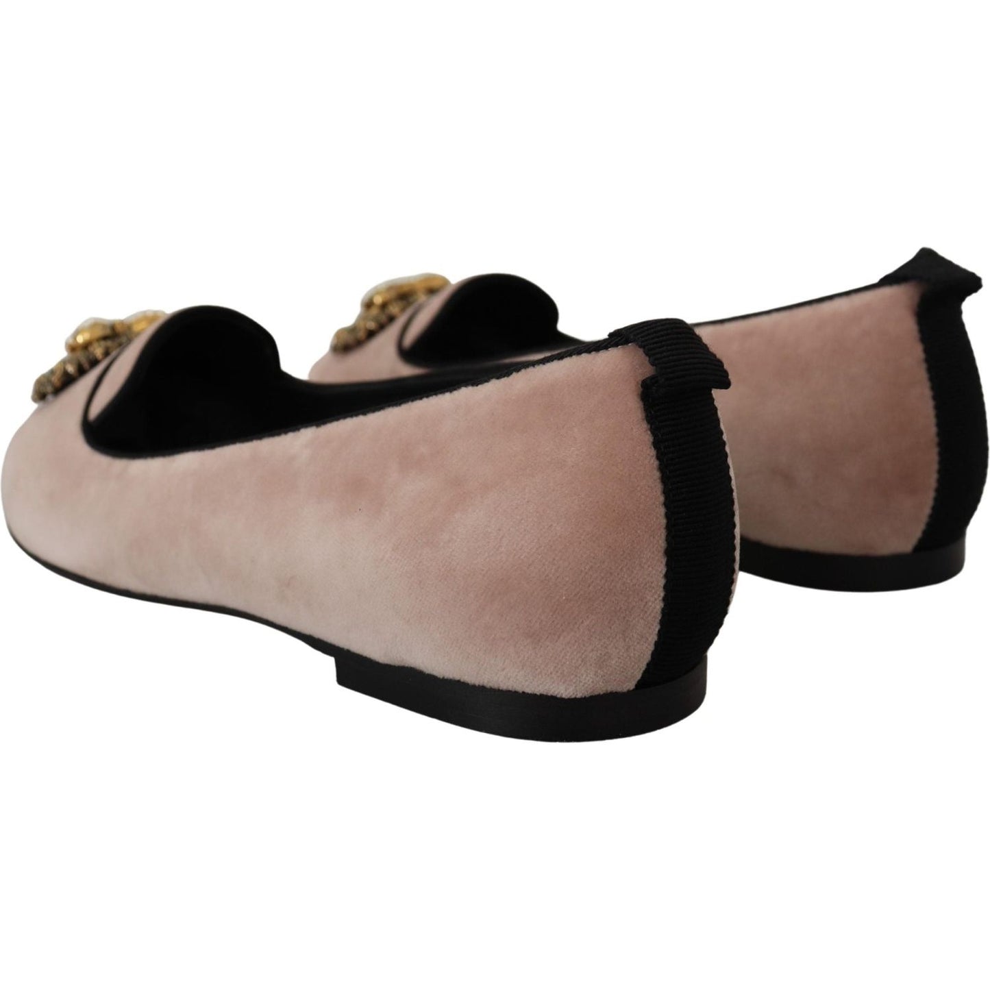 Dolce & Gabbana Elegant Pink Velvet Devotion Loafers Dolce & Gabbana