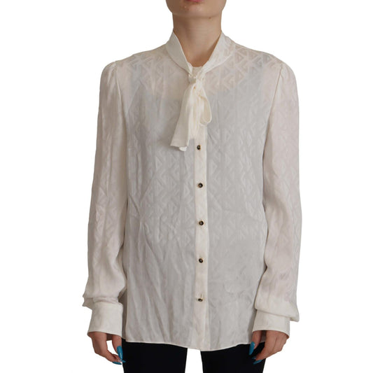 Dolce & Gabbana Elegant Silk Ascot Collar Blouse Dolce & Gabbana