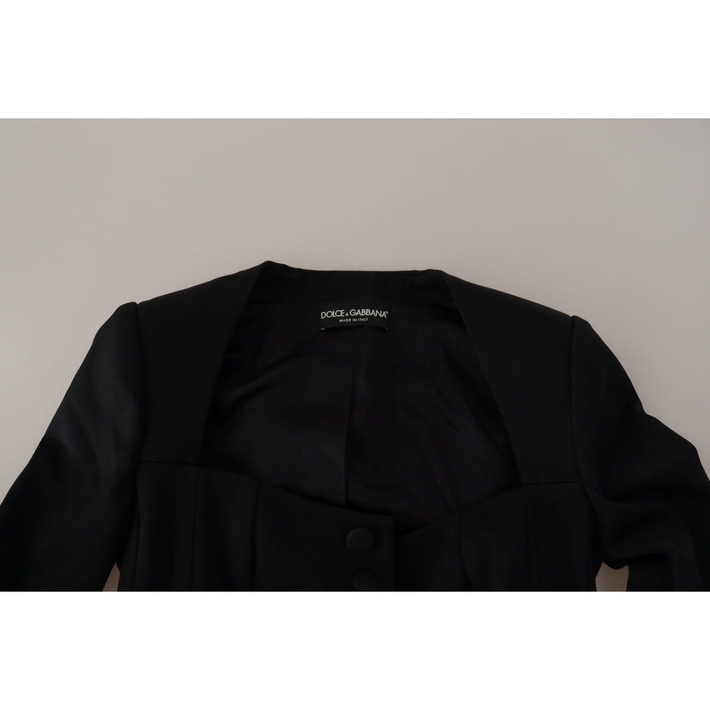 Dolce & Gabbana Sleek Black Snap Jacket with Silk Lining Dolce & Gabbana