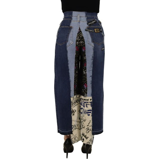 Dolce & Gabbana High-Waist Multicolor Wide-Cut Jeans Dolce & Gabbana